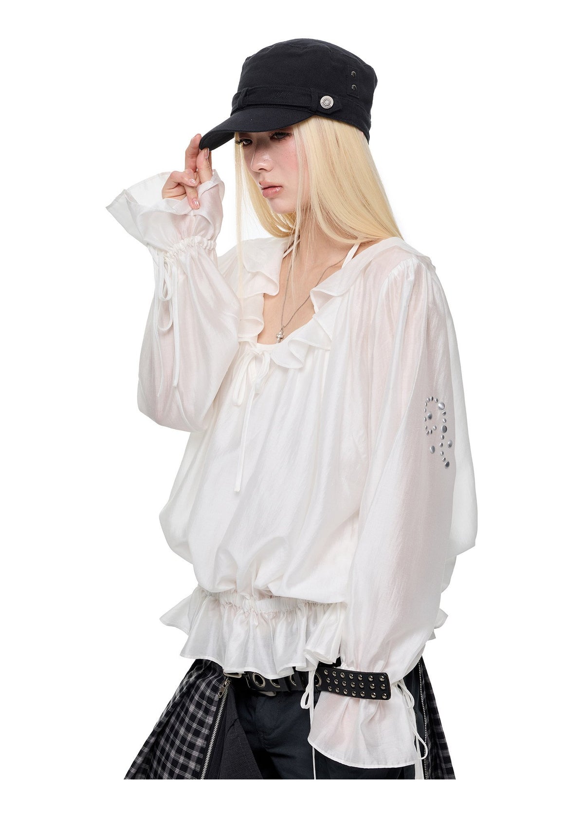 Ripple Shirred Lantern Top