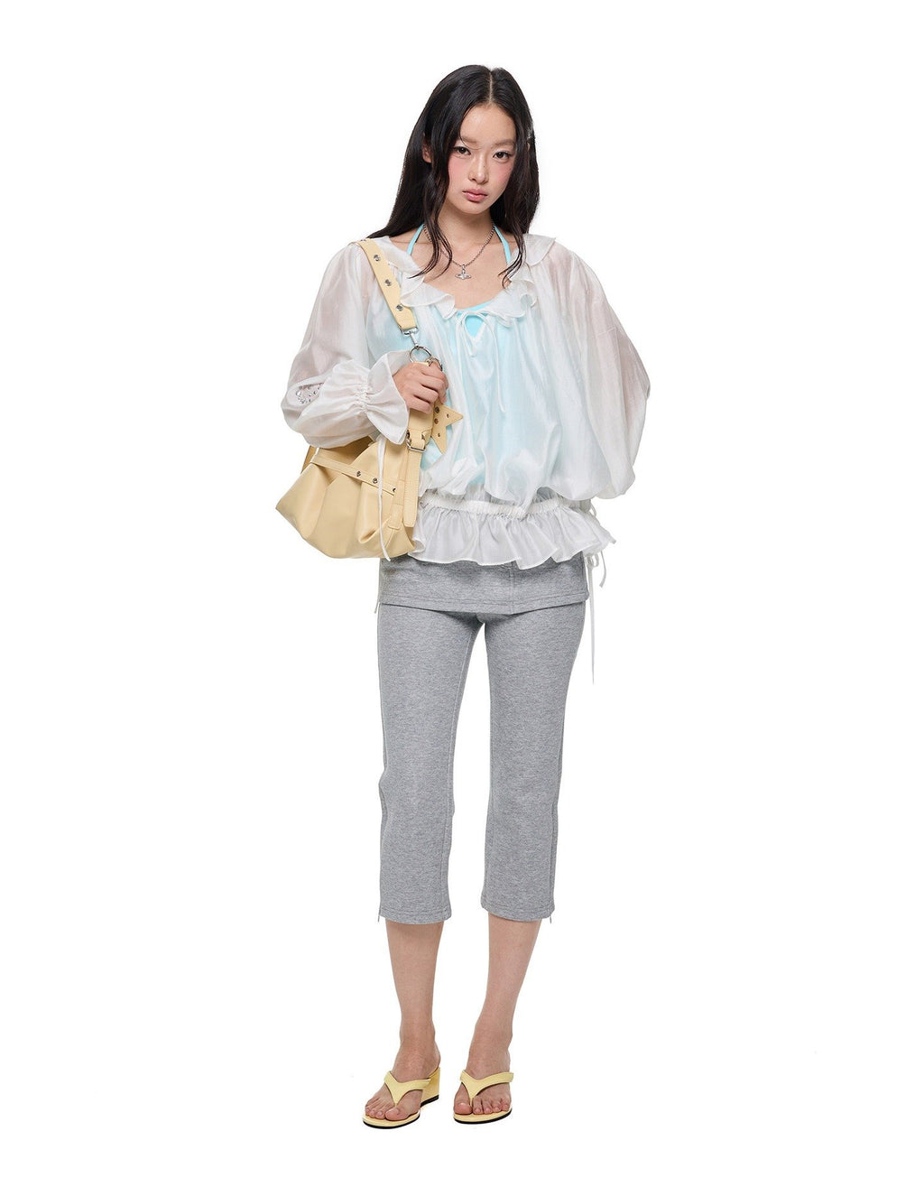 Ripple Shirred Lantern Top