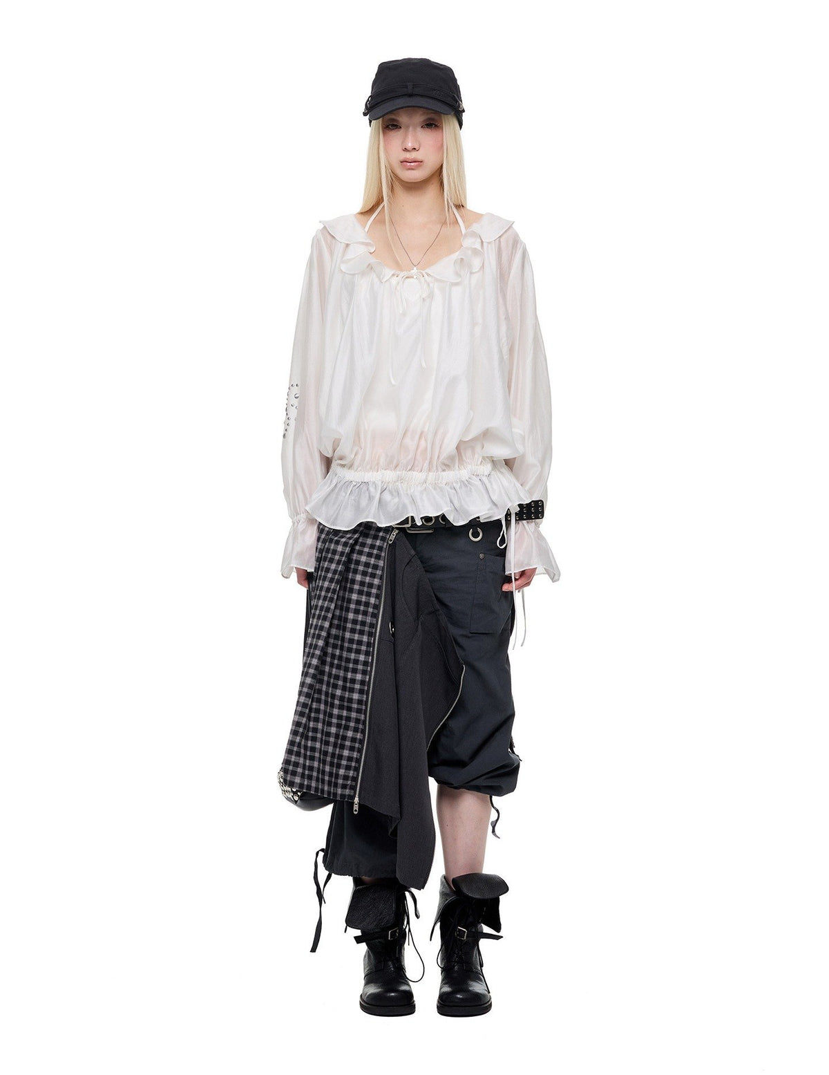 Ripple Shirred Lantern Top