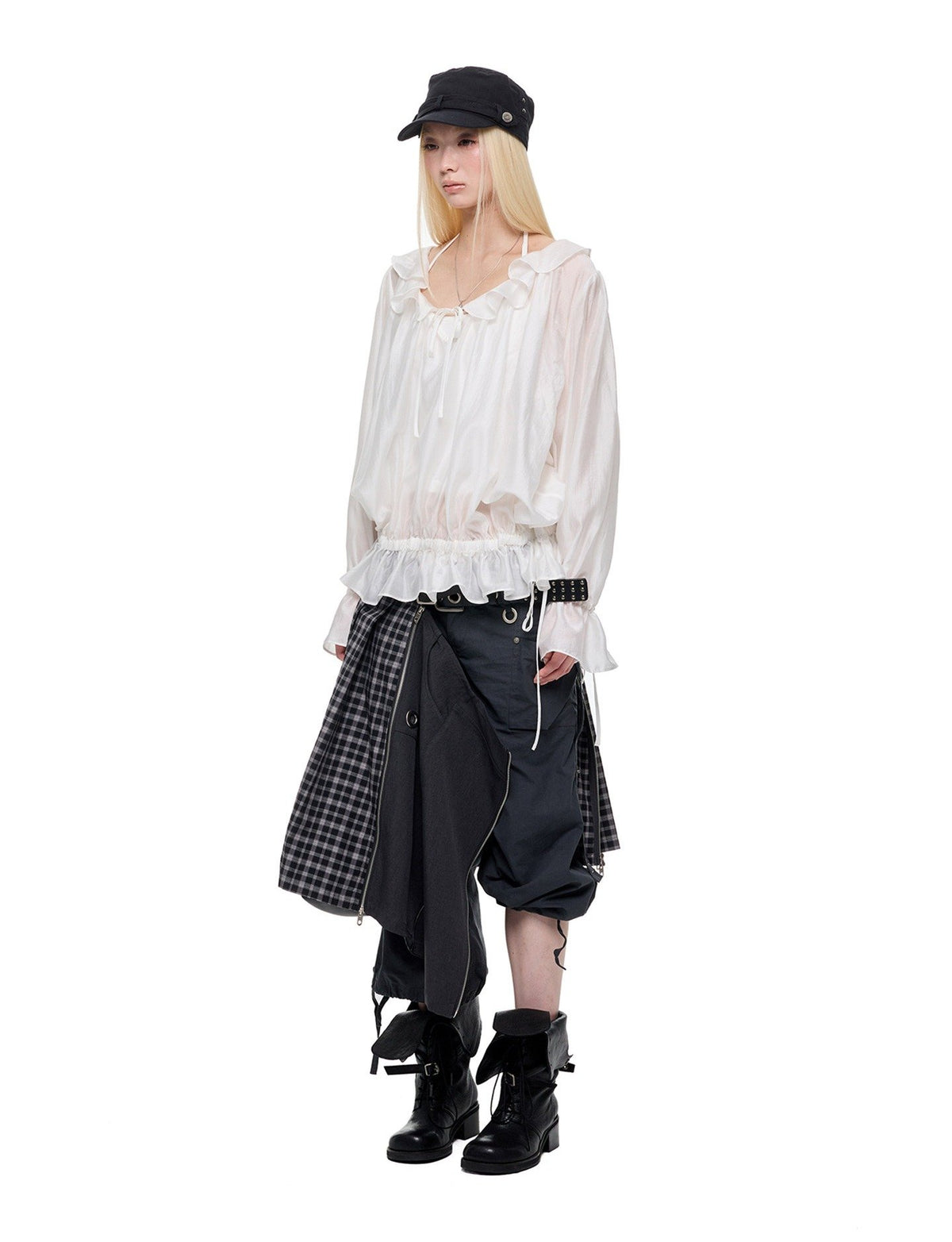 Ripple Shirred Lantern Top
