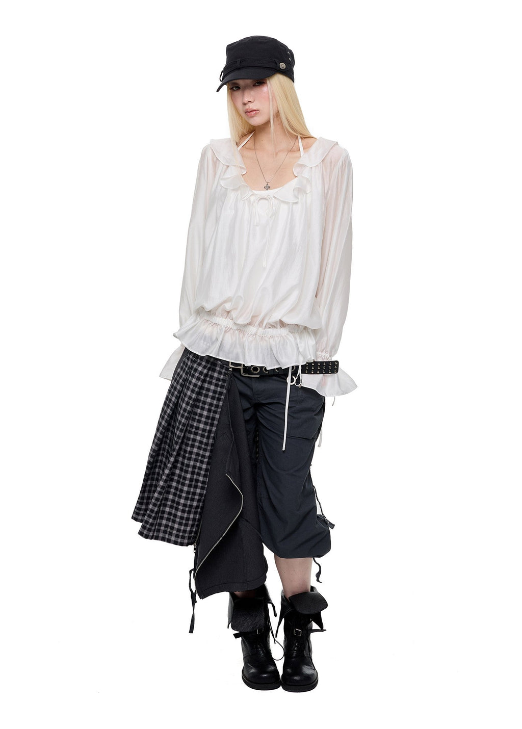Ripple Shirred Lantern Top