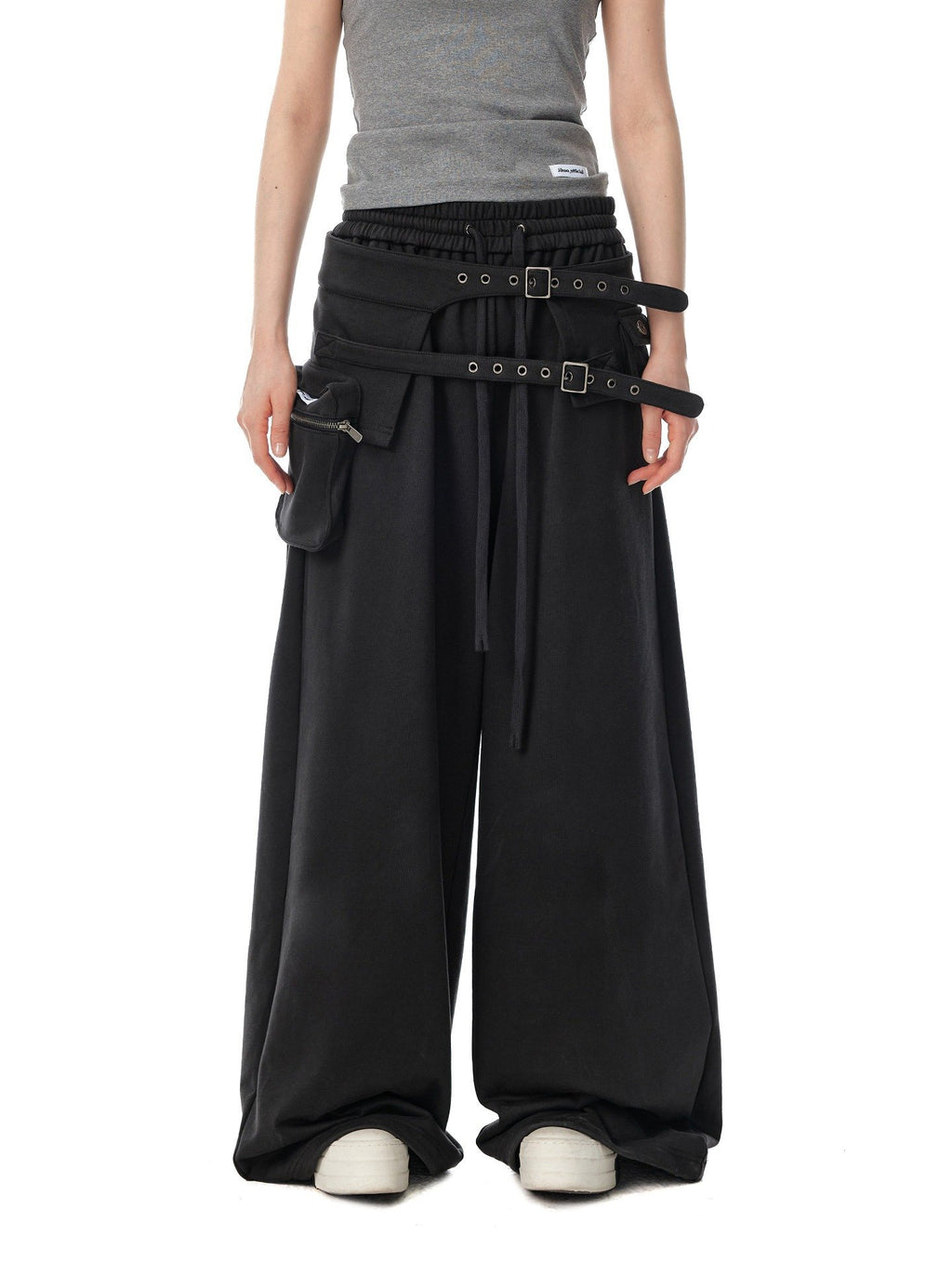 Detachable Pocket Wide Pants
