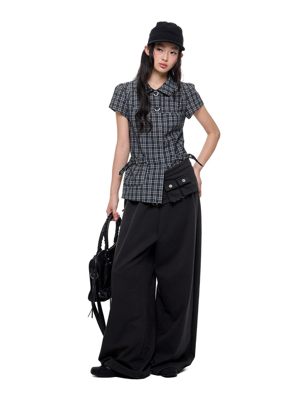 Detachable Pocket Wide Pants