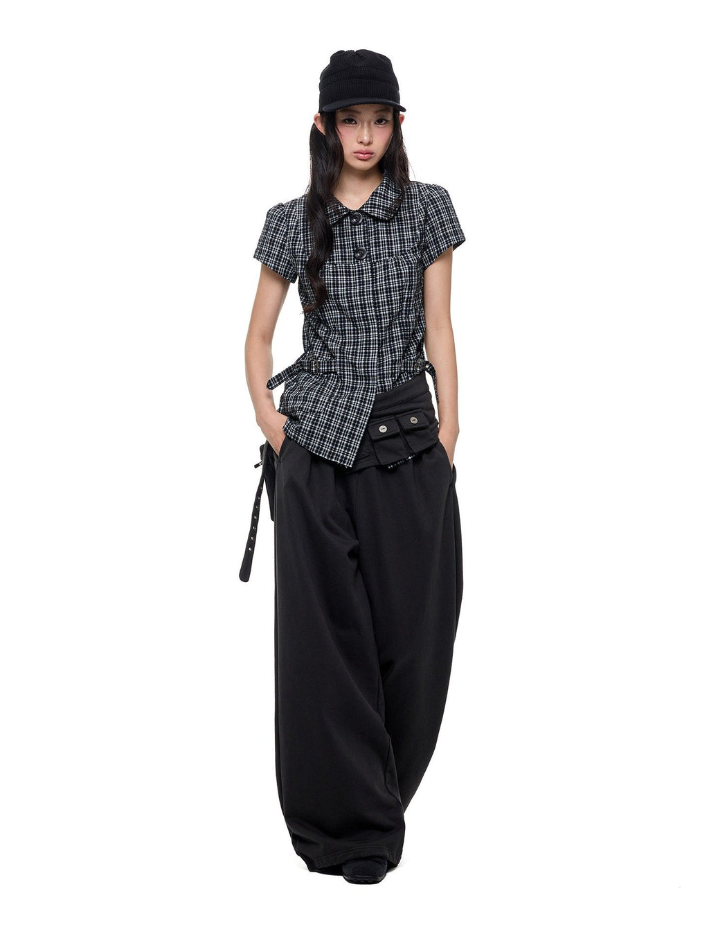 Detachable Pocket Wide Pants