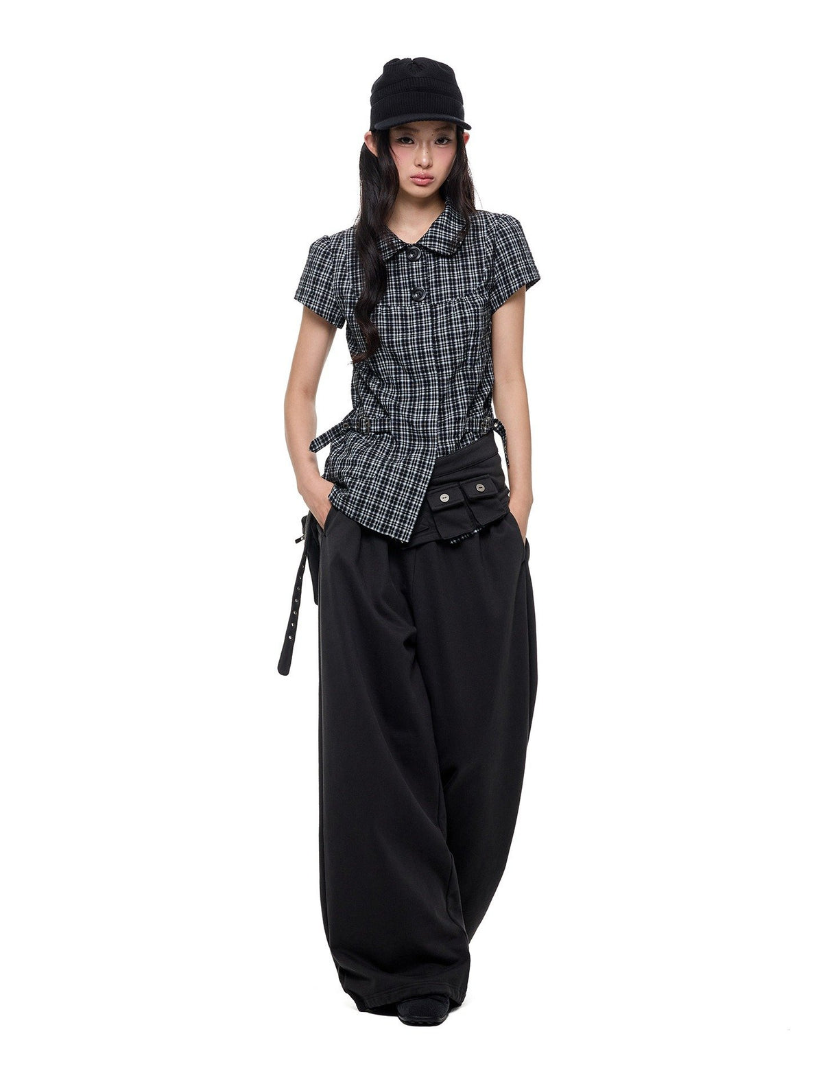 Detachable Pocket Wide Pants