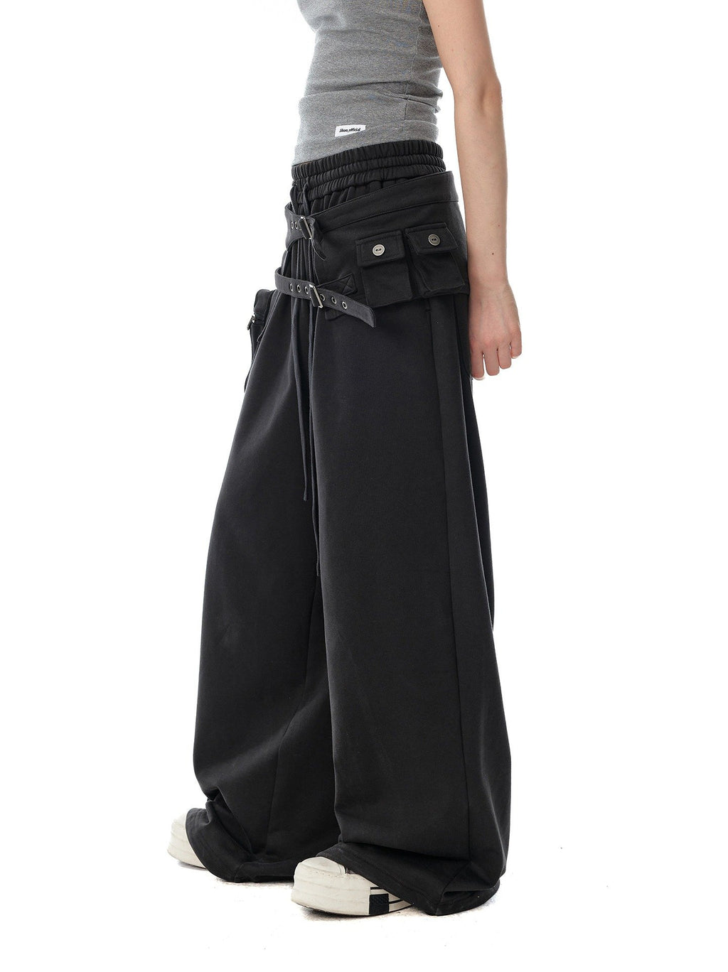 Detachable Pocket Wide Pants