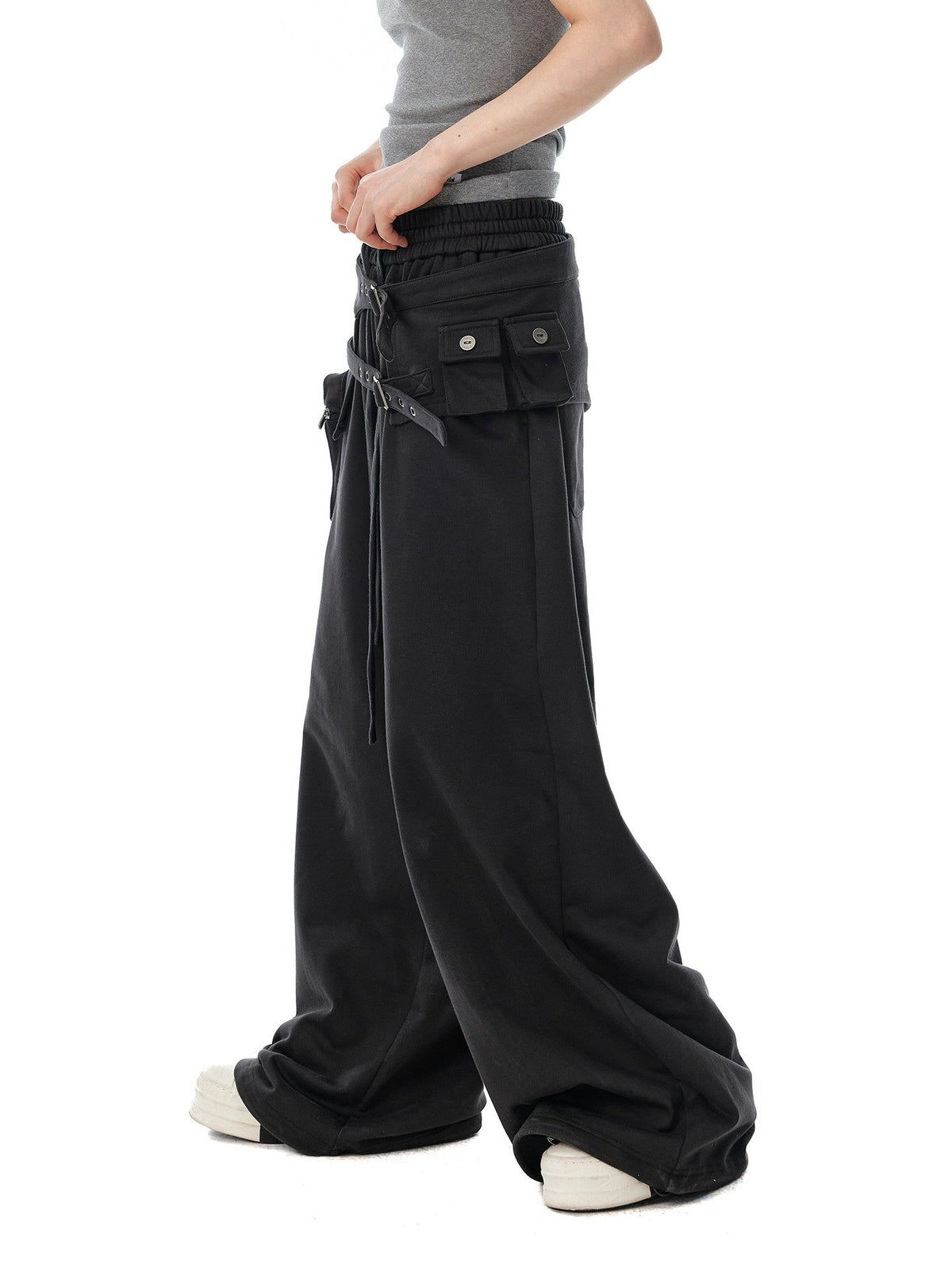Detachable Pocket Wide Pants