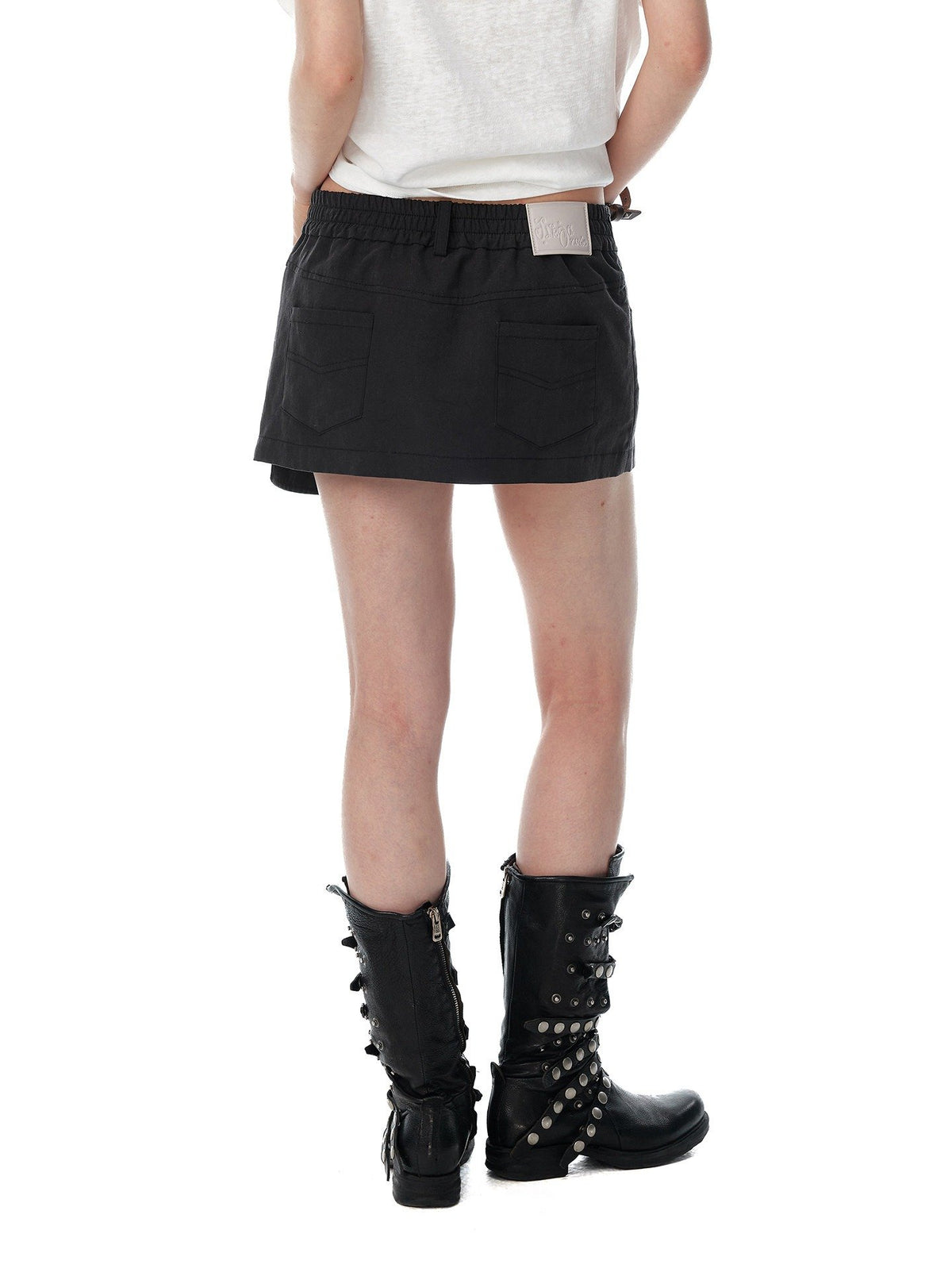 Asymmetry Stud Mini Skirt