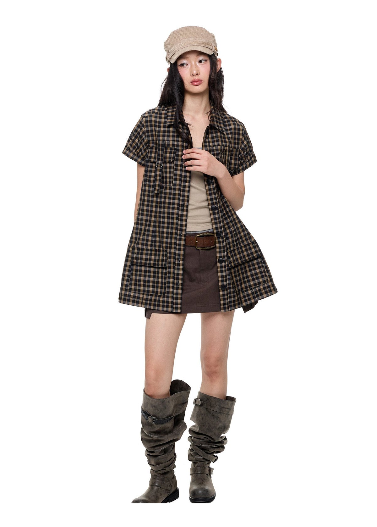 Cargo D-Ring Check Dress