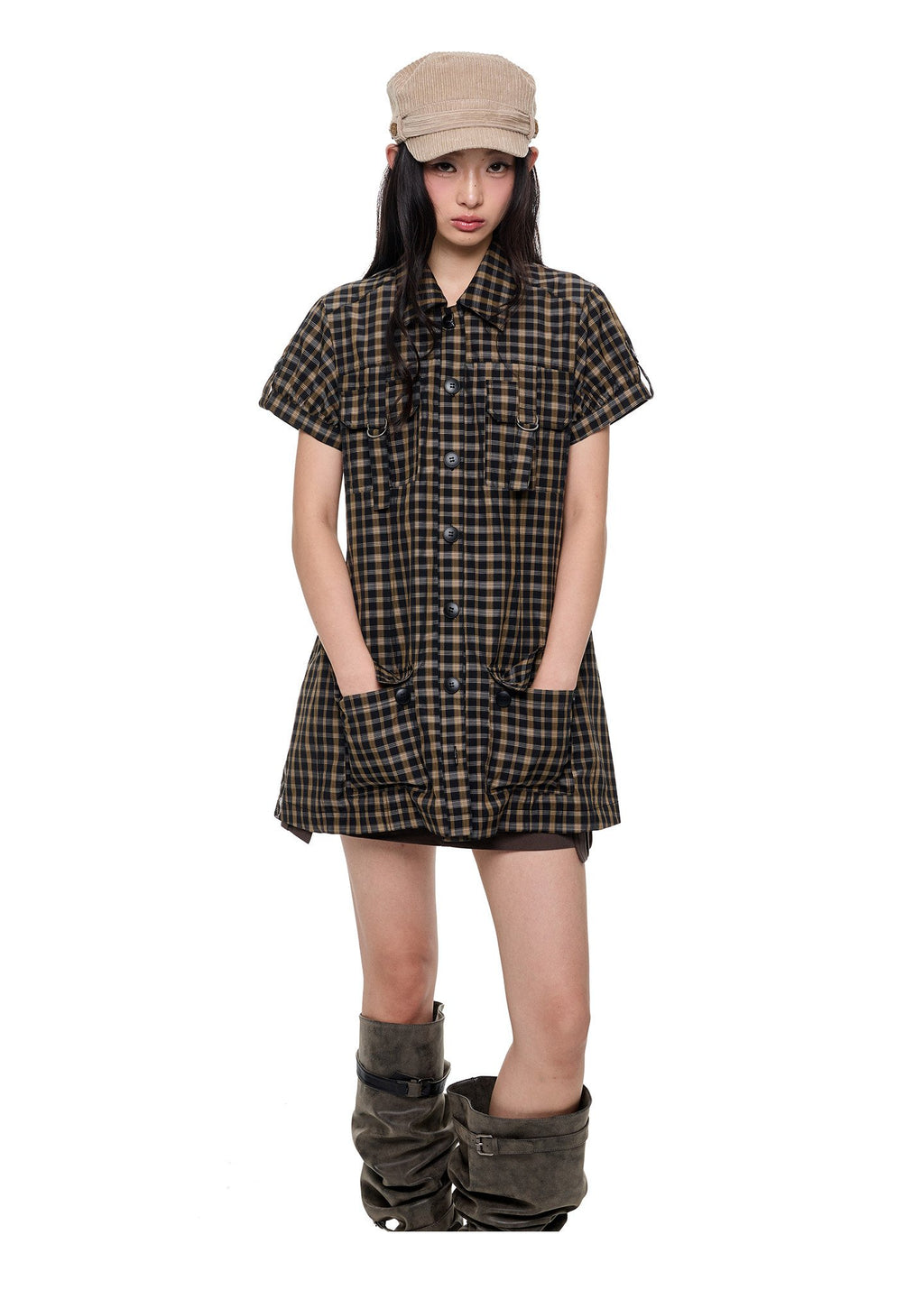 Cargo D-Ring Check Dress
