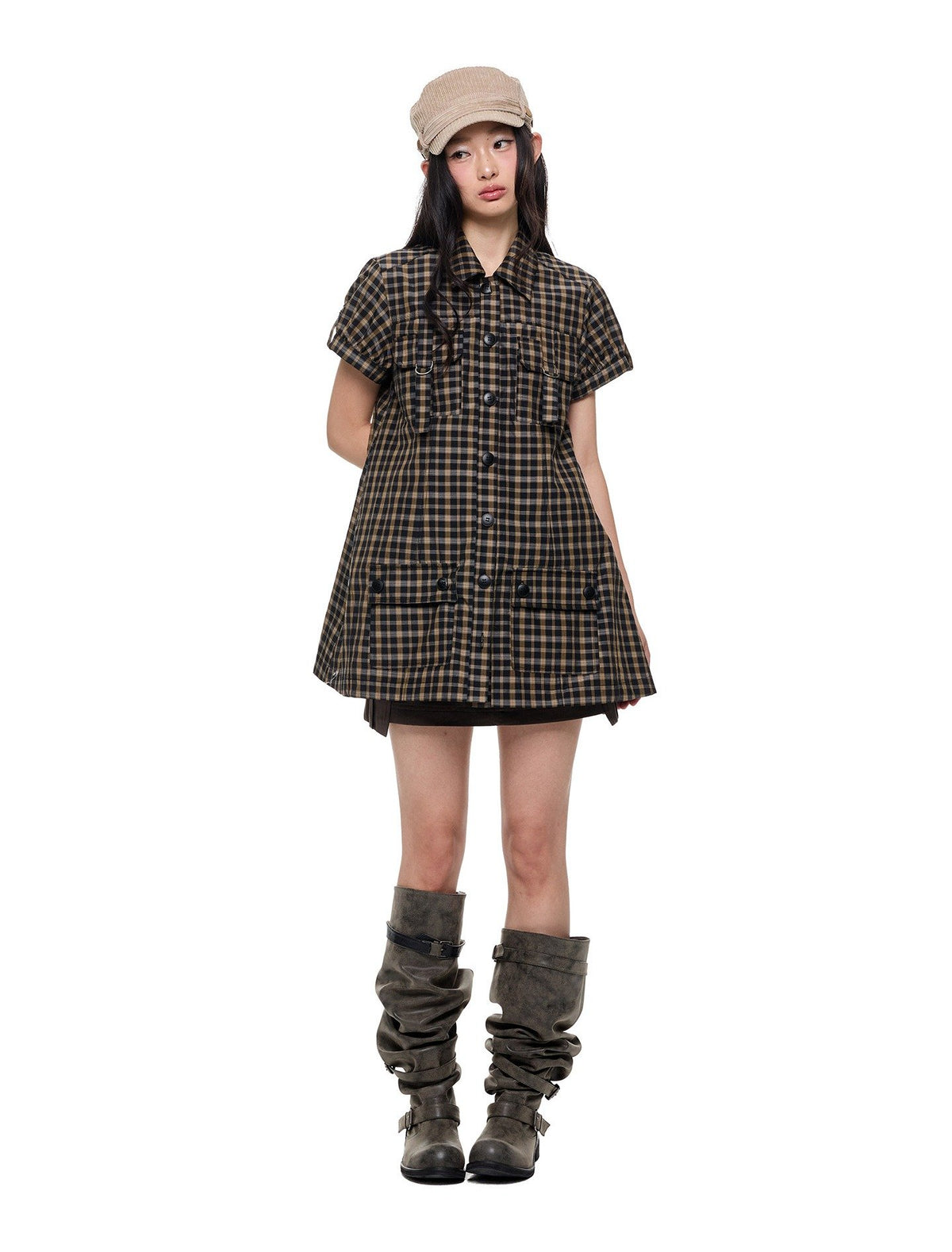 Cargo D-Ring Check Dress