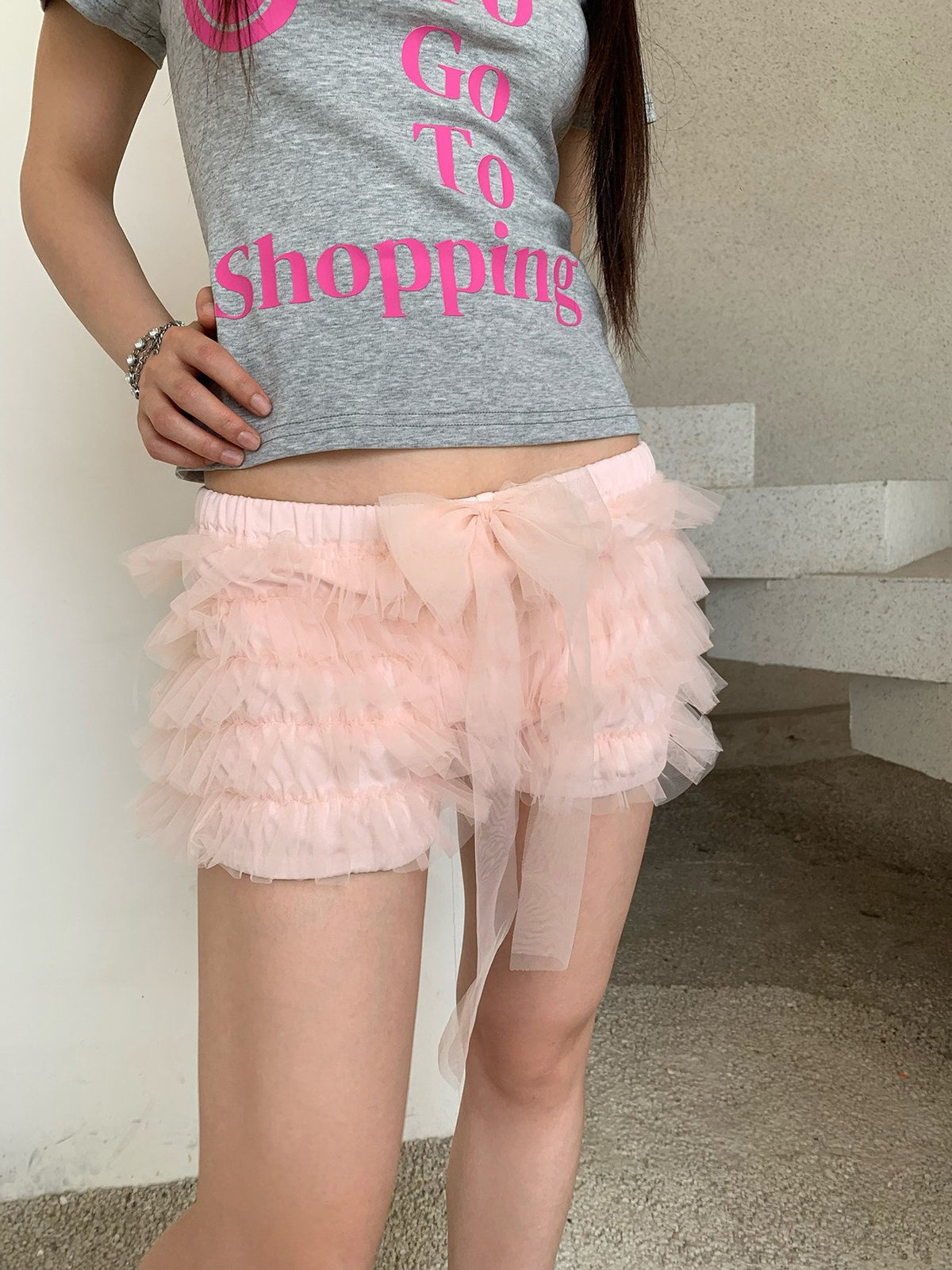 Strawberry Tulle Ribbon Shorts
