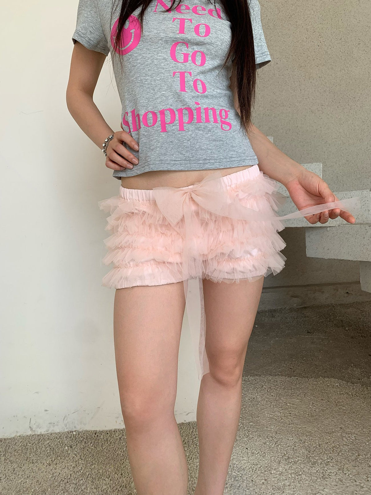 Strawberry Tulle Ribbon Shorts