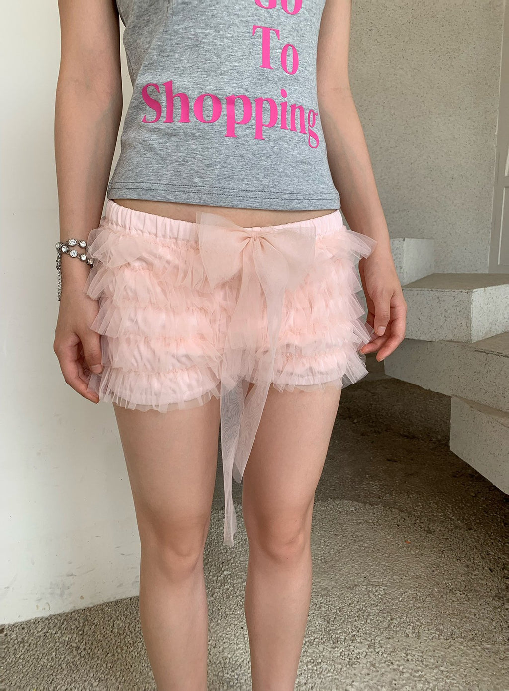Strawberry Tulle Ribbon Shorts