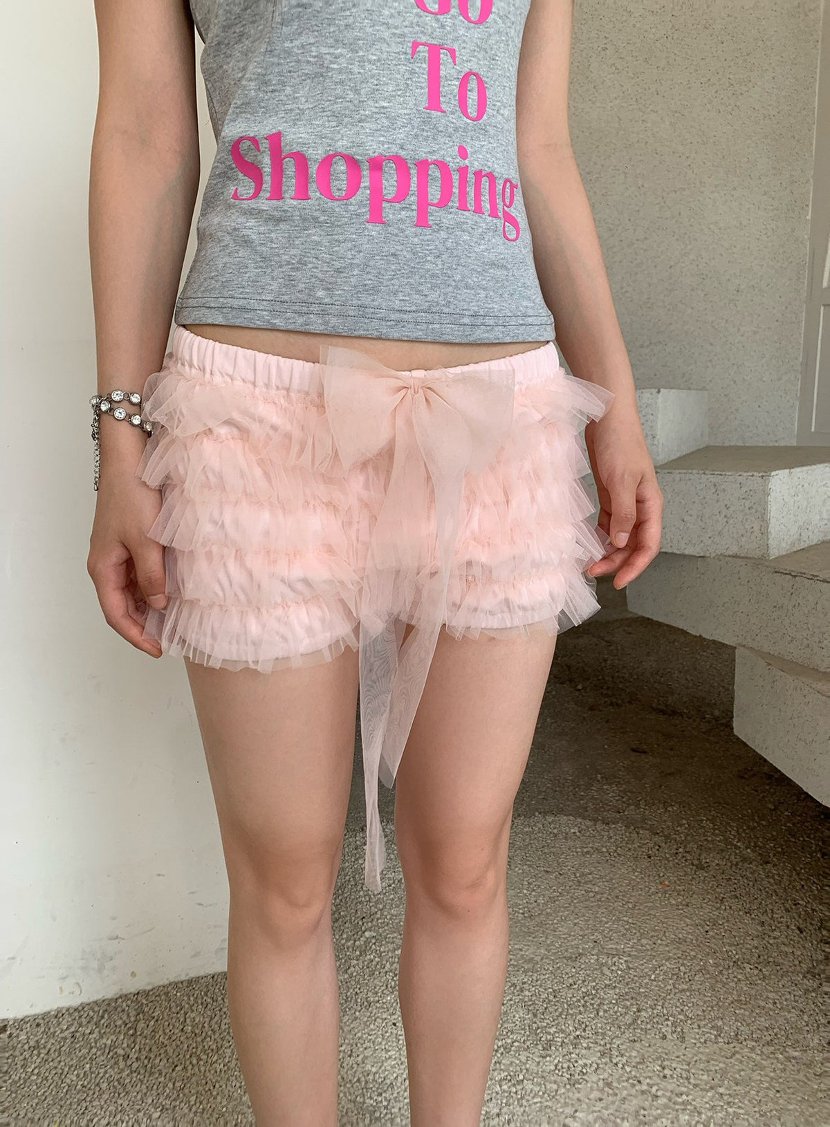 Strawberry Tulle Ribbon Shorts