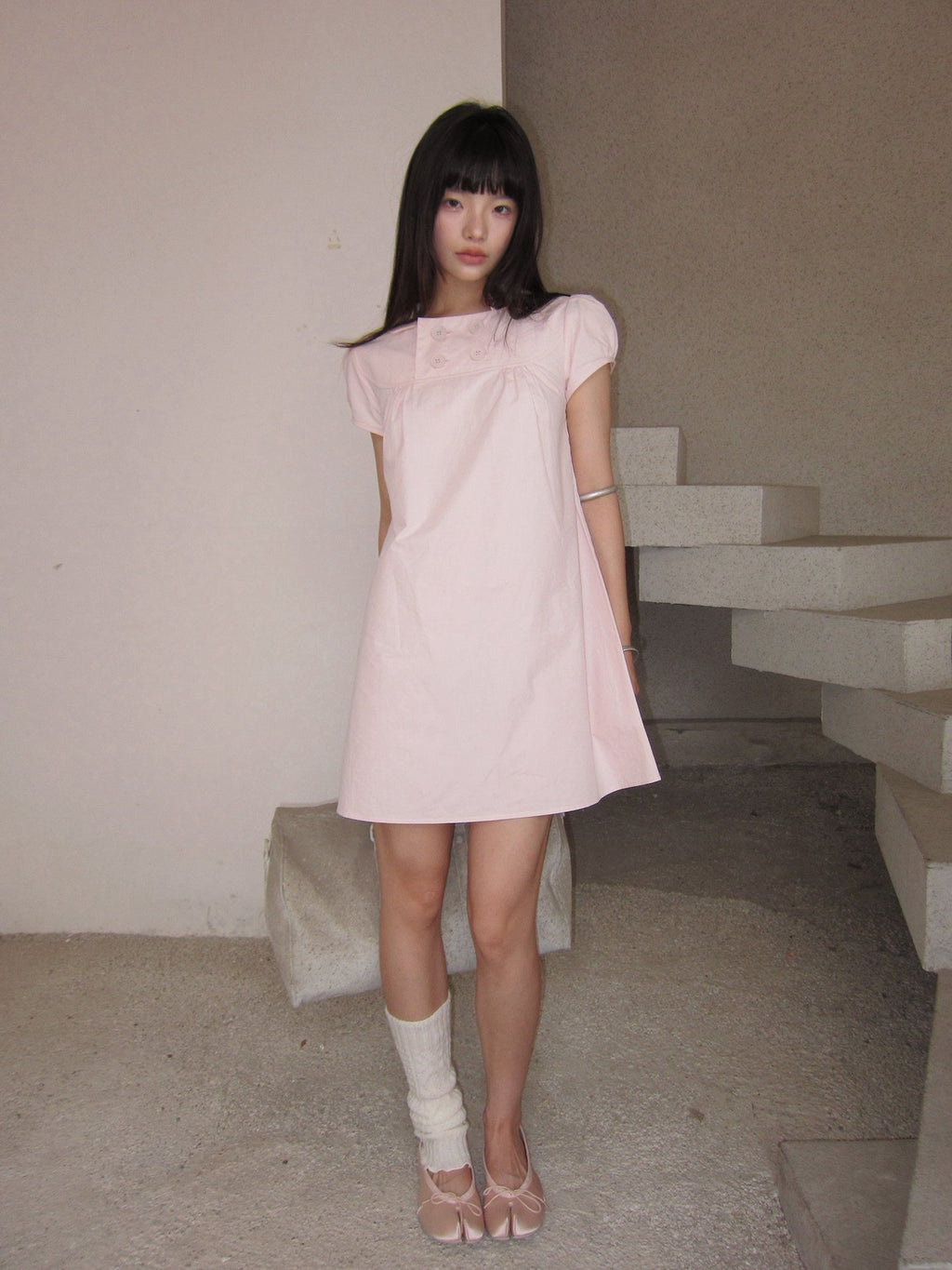 Doll Collar Puff Sleeve Dress