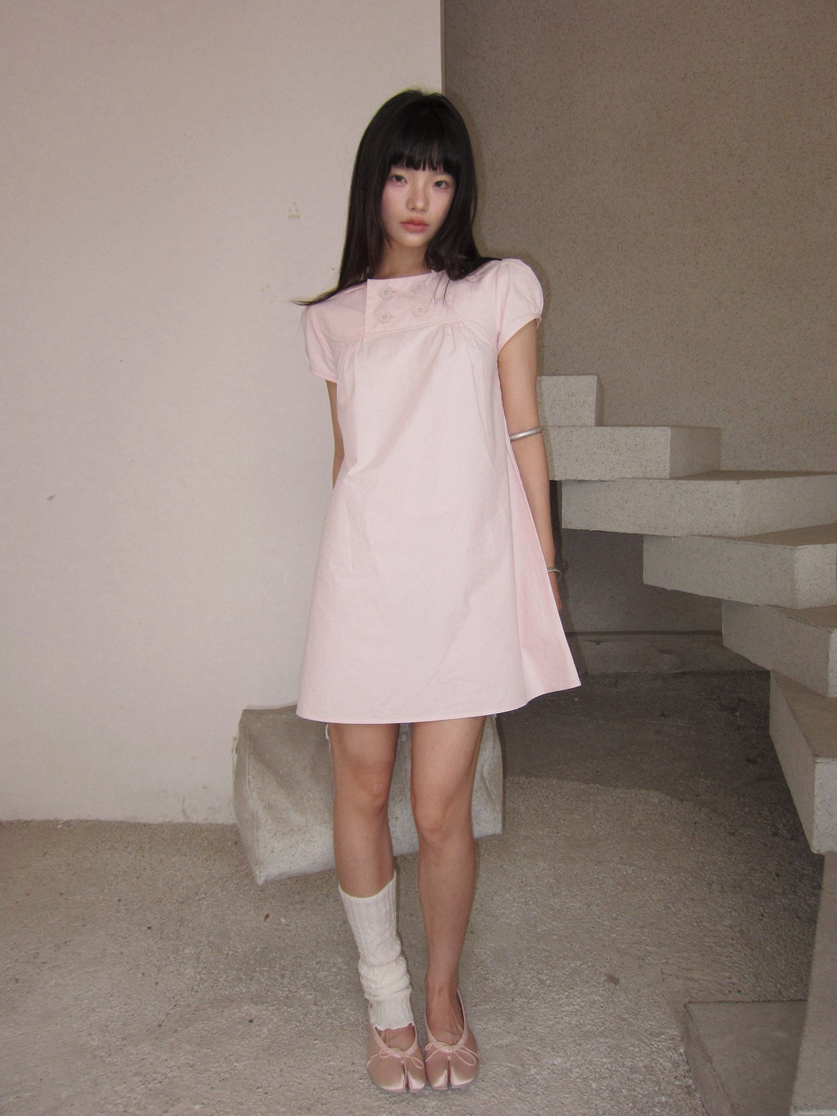 Doll Collar Puff Sleeve Dress