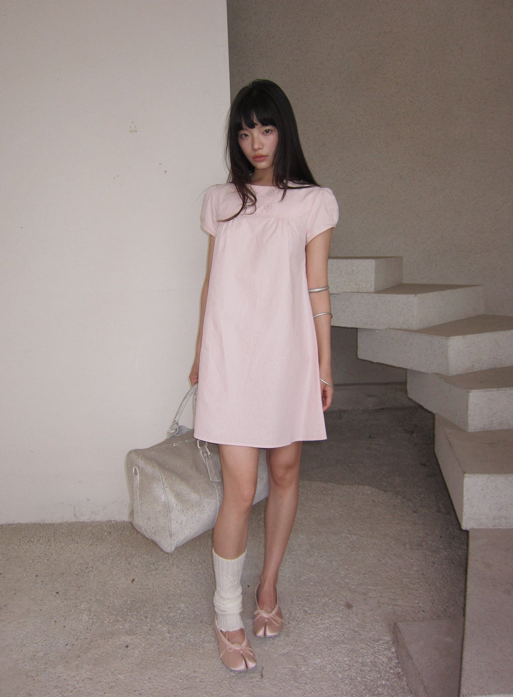 Doll Collar Puff Sleeve Dress