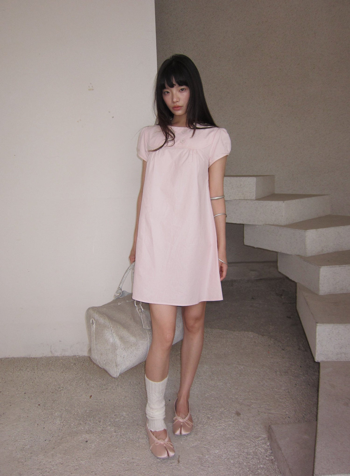 Doll Collar Puff Sleeve Dress