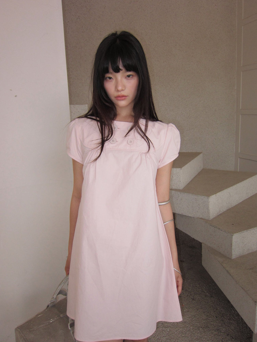Doll Collar Puff Sleeve Dress