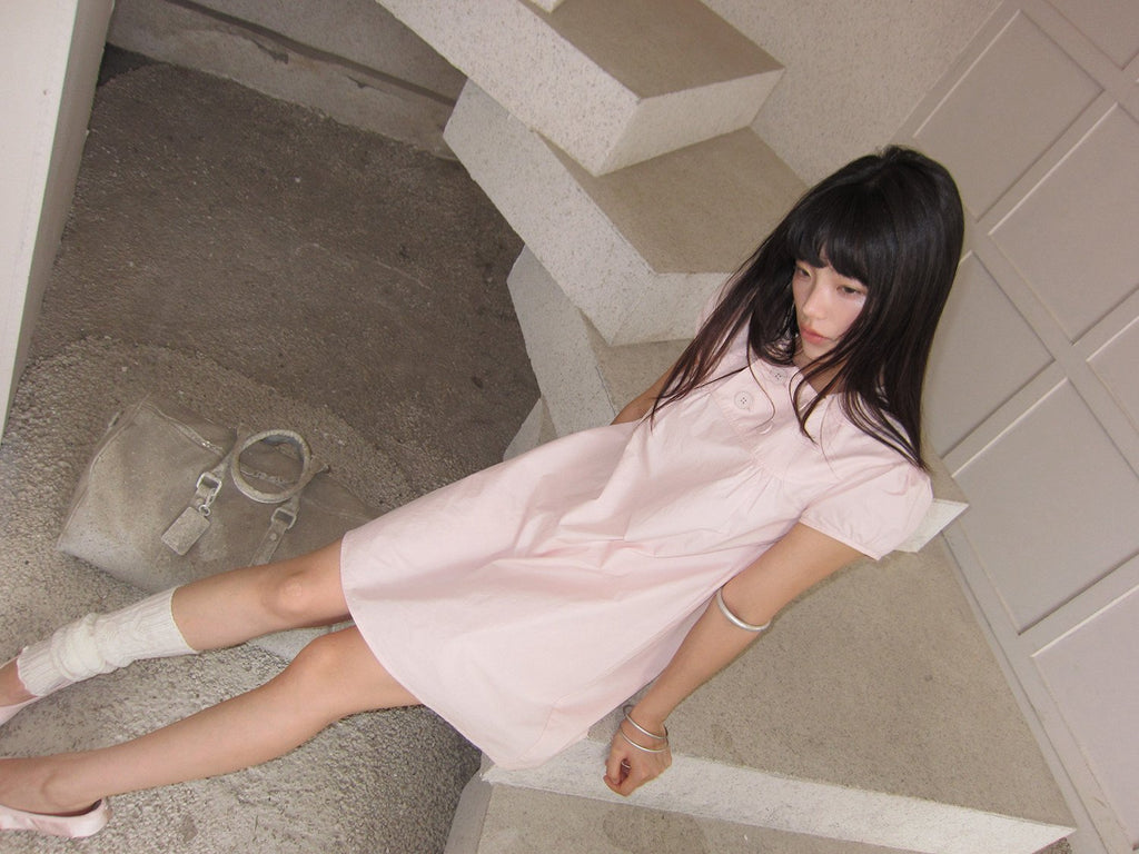 Doll Collar Puff Sleeve Dress