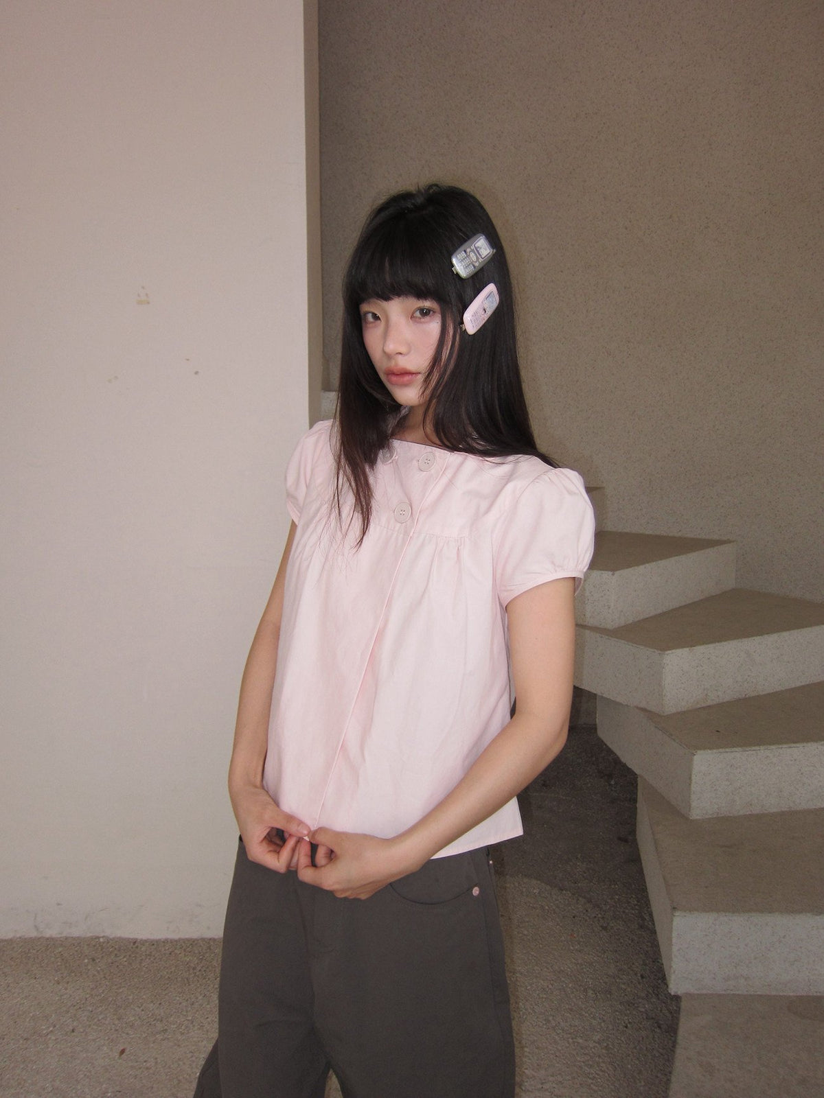Dolly Button Puff Top