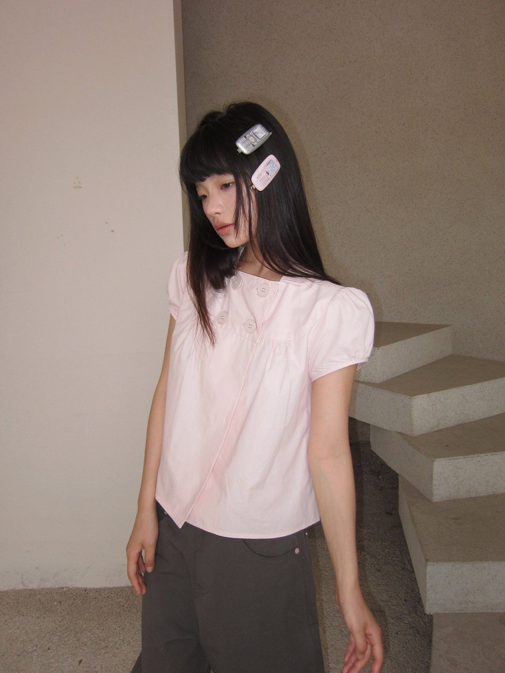 Dolly Button Puff Top