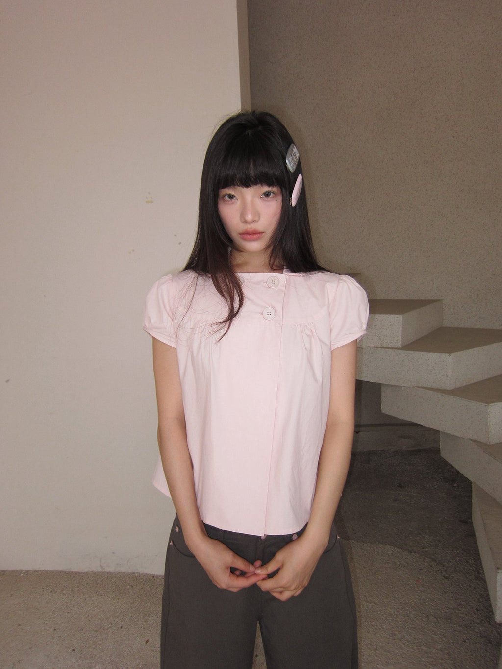 Dolly Button Puff Top