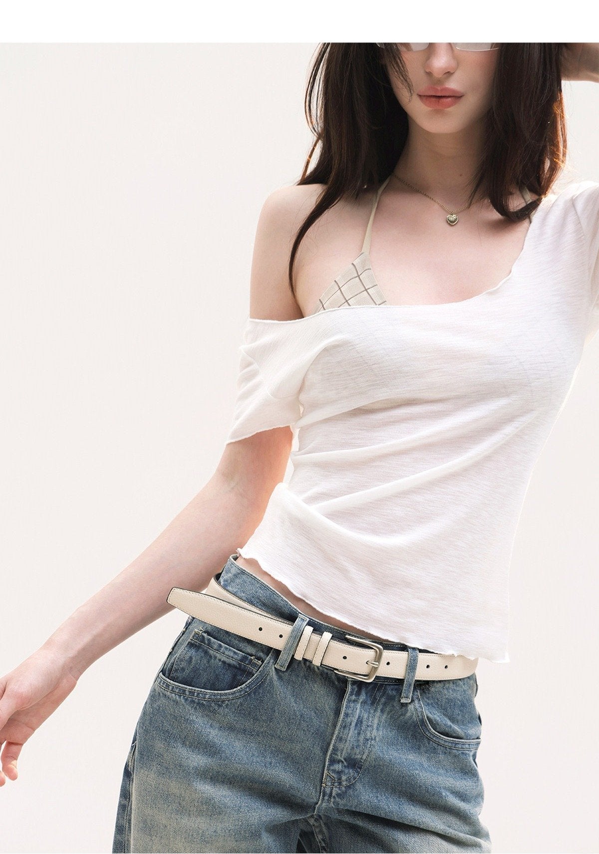 Checkerboard Strap Bra Top (2color)