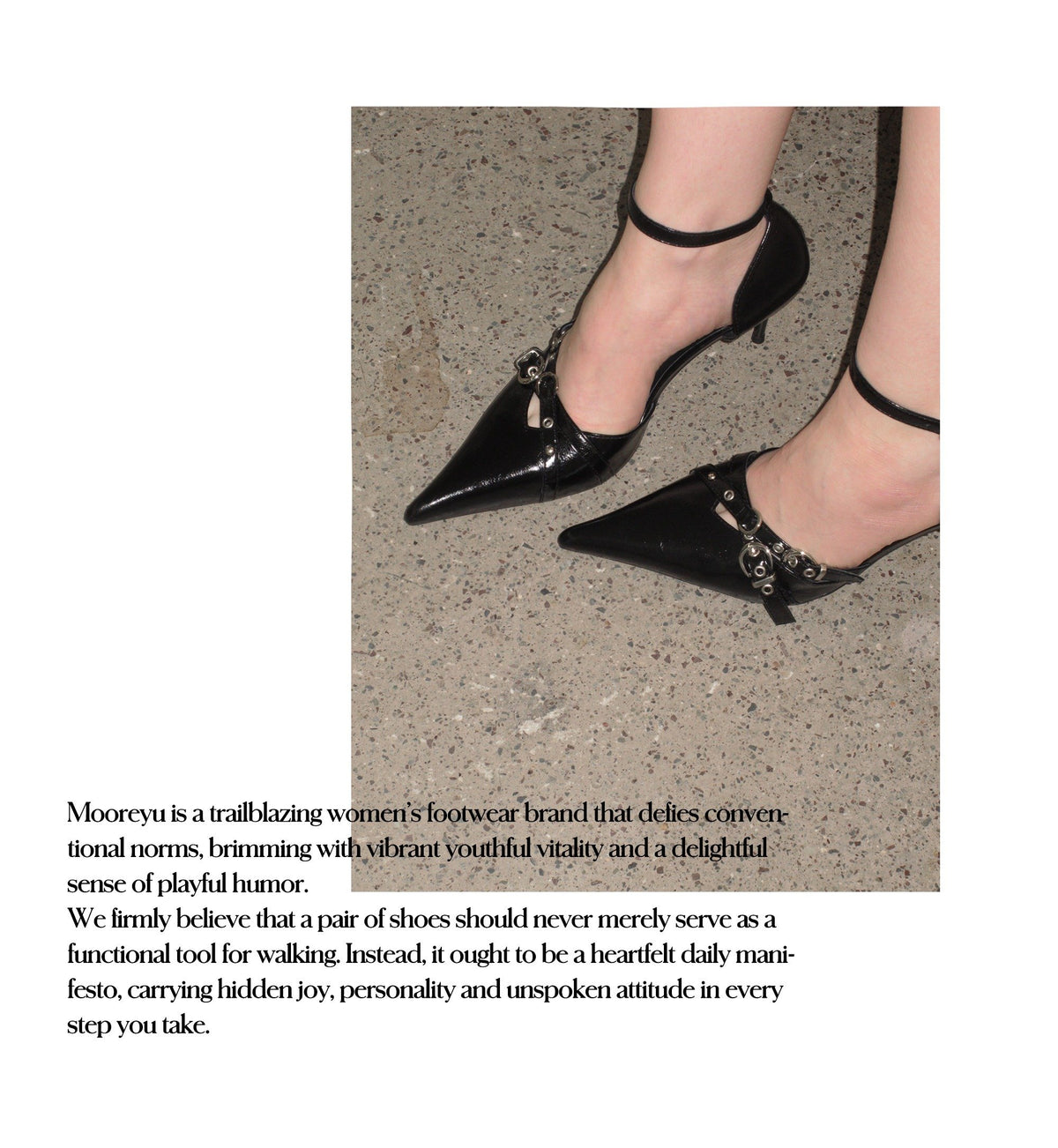 Frosted Metal Buckle Heel (2color)
