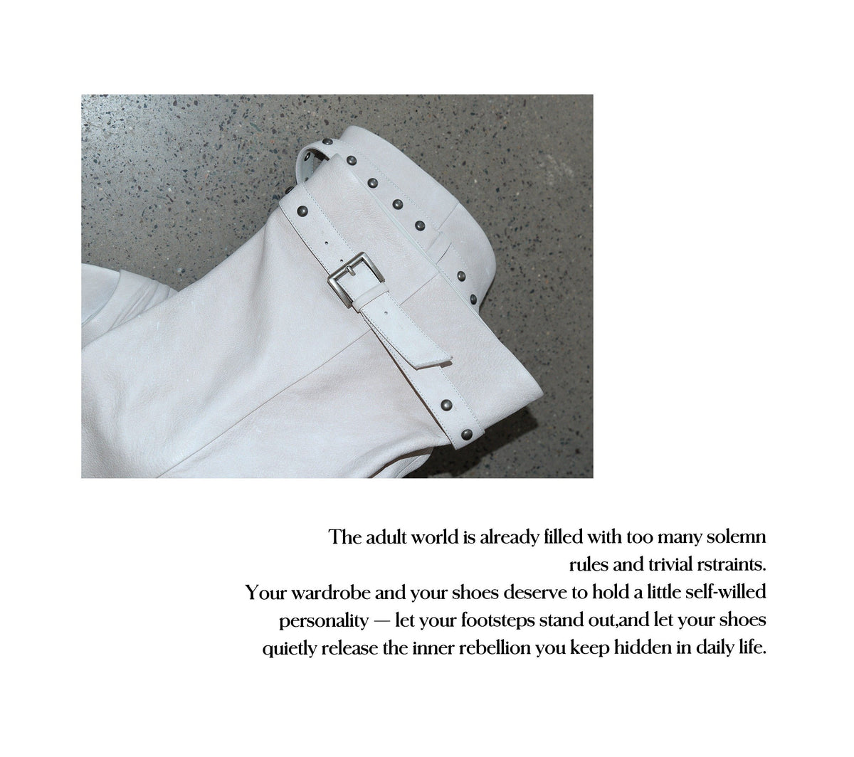 Peep Buckle Draped Boot (2color)