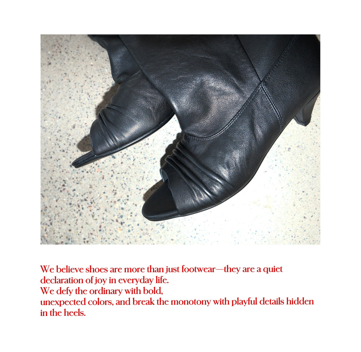 Peep Buckle Draped Boot (2color)