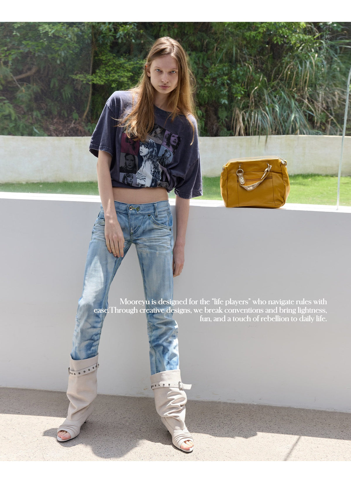 Peep Buckle Draped Boot (2color)
