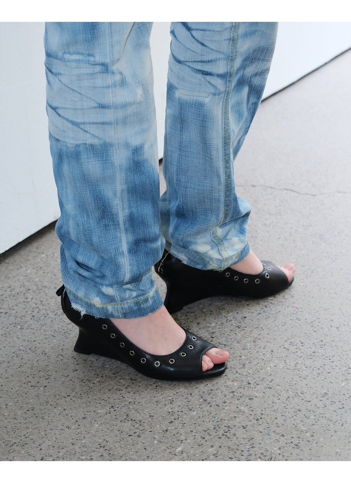 Rebel Eyelet Peep-Toe Heels
