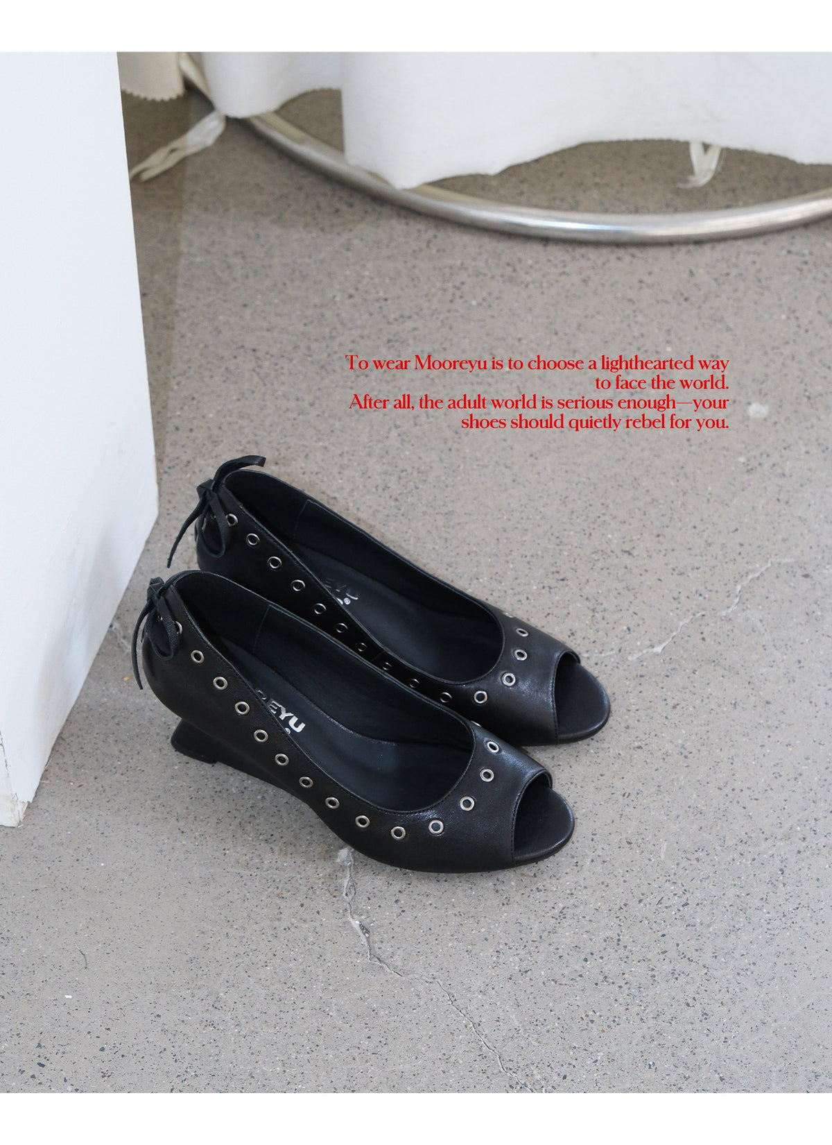 Rebel Eyelet Peep-Toe Heels