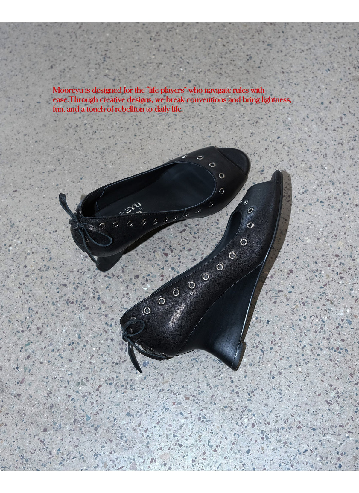 Rebel Eyelet Peep-Toe Heels