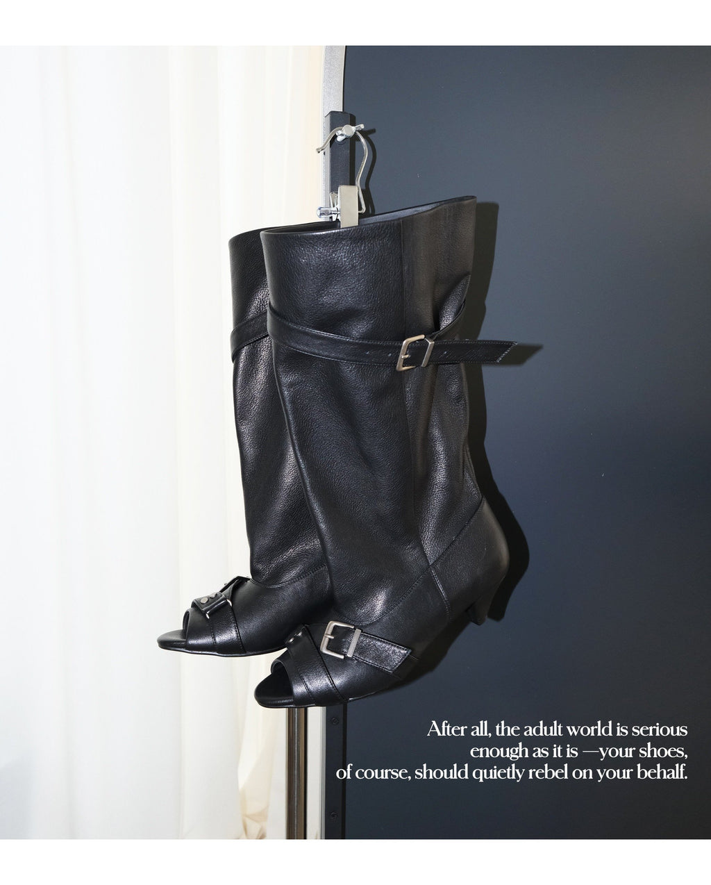 Night Buckle Midcalf Boots