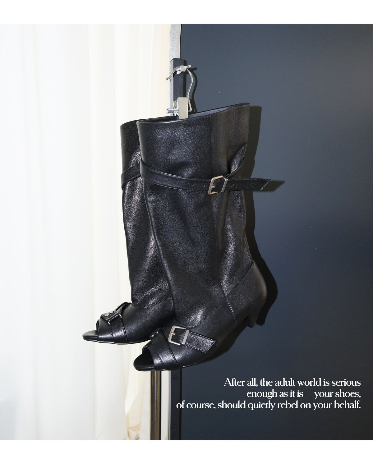 Night Buckle Midcalf Boots