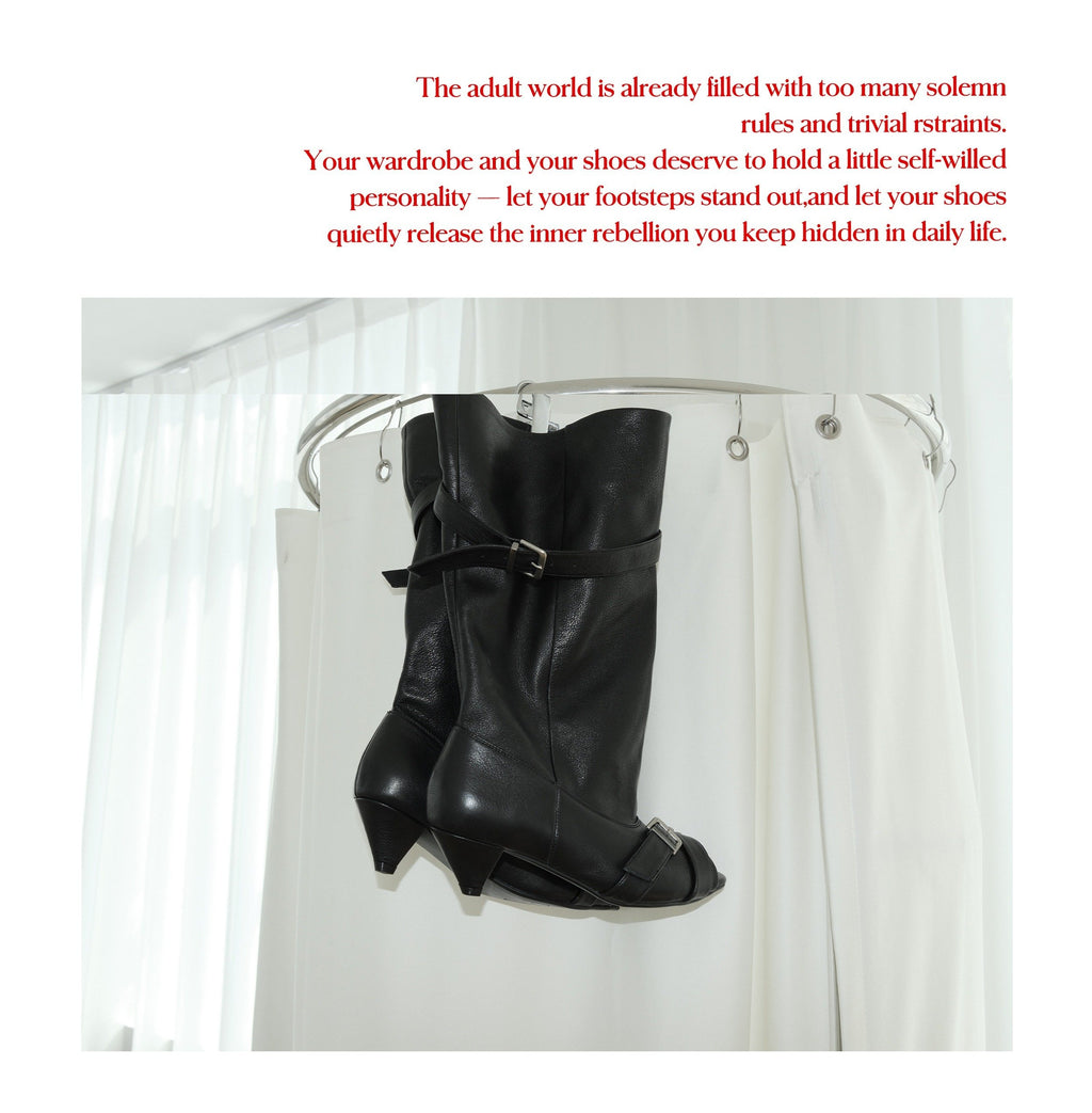 Night Buckle Midcalf Boots