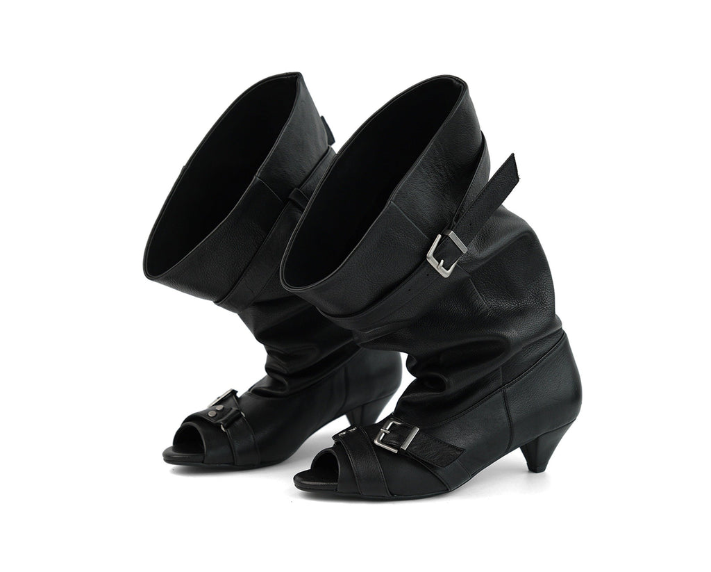 Night Buckle Midcalf Boots