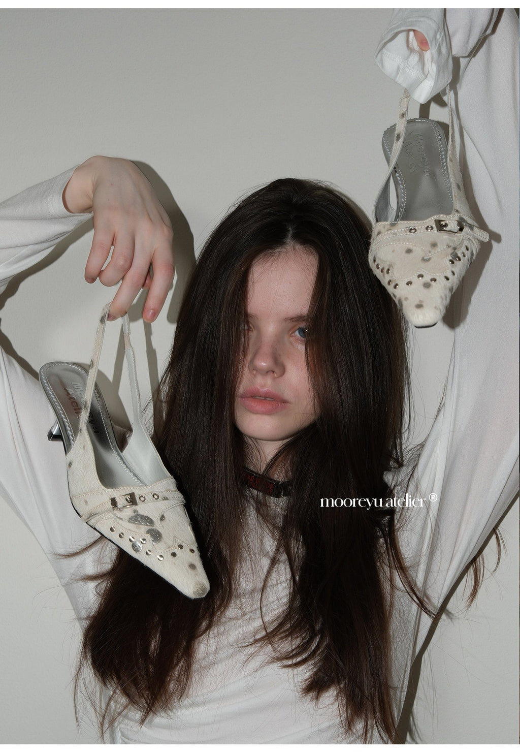 Studded Slingback Shoes (2color)