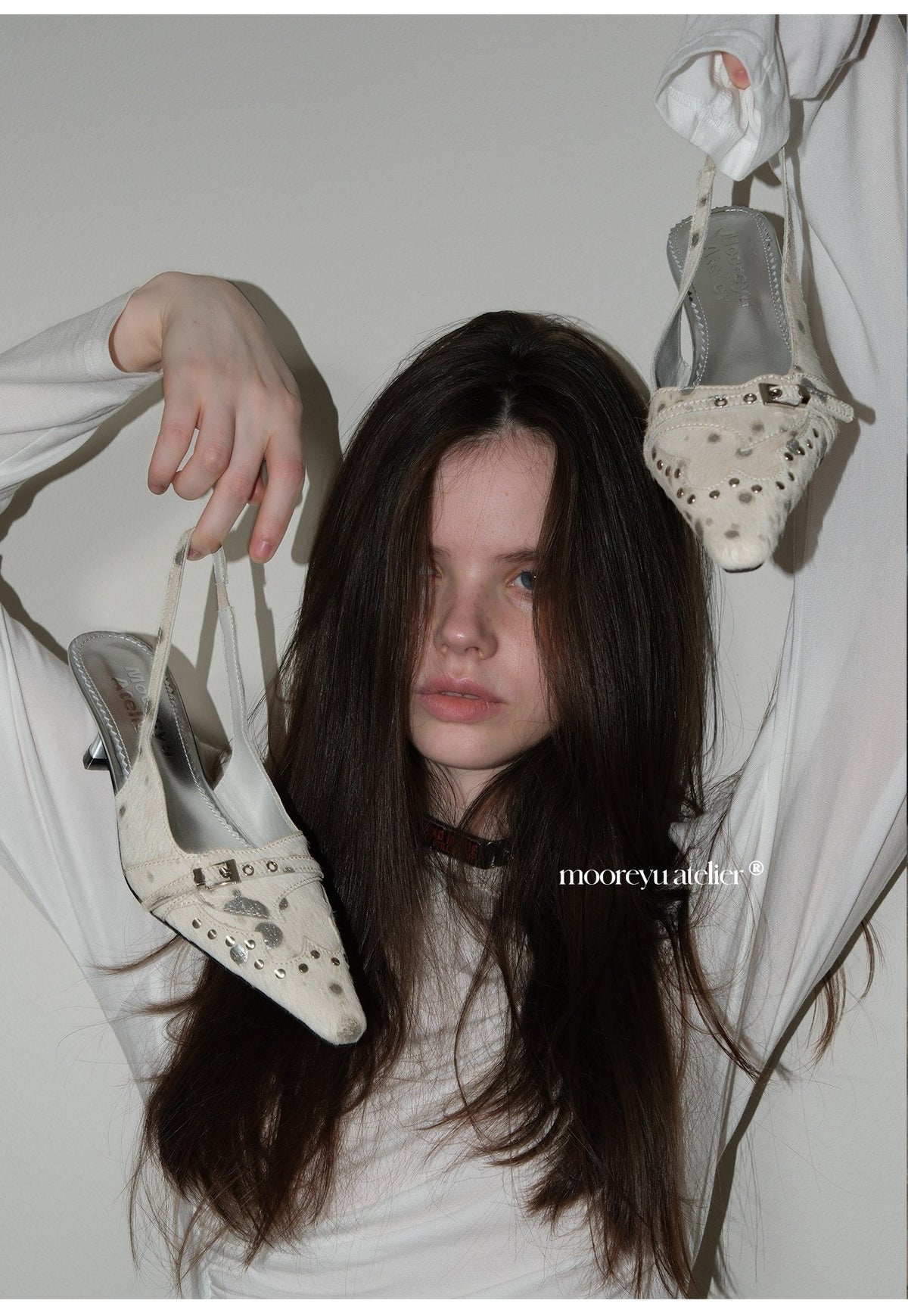 Studded Slingback Shoes (2color)
