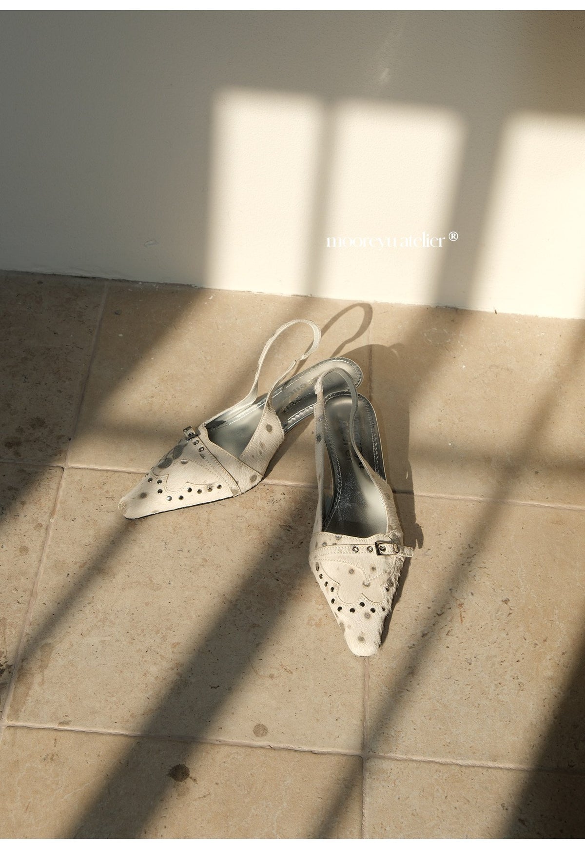 Studded Slingback Shoes (2color)