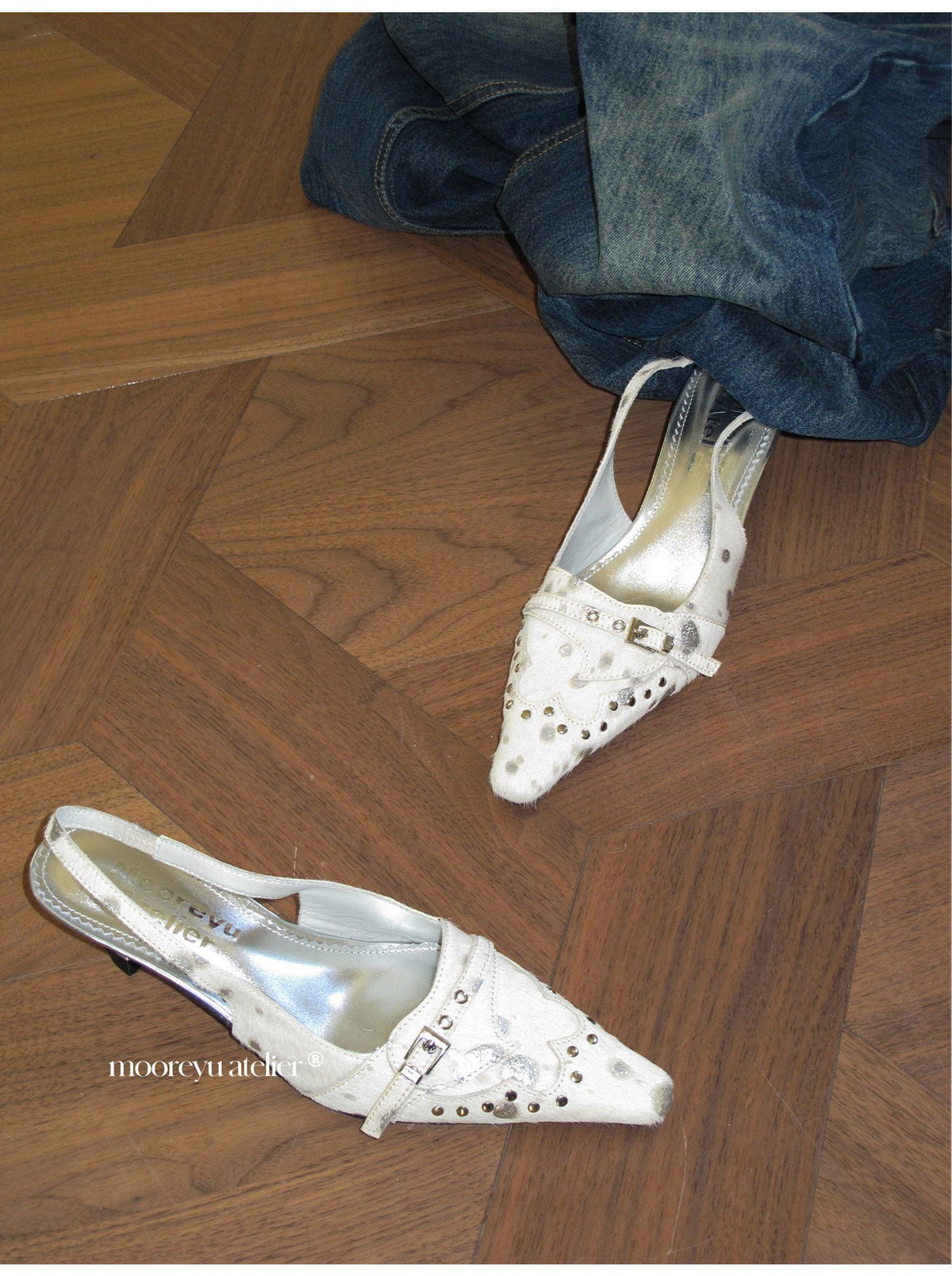 Studded Slingback Shoes (2color)