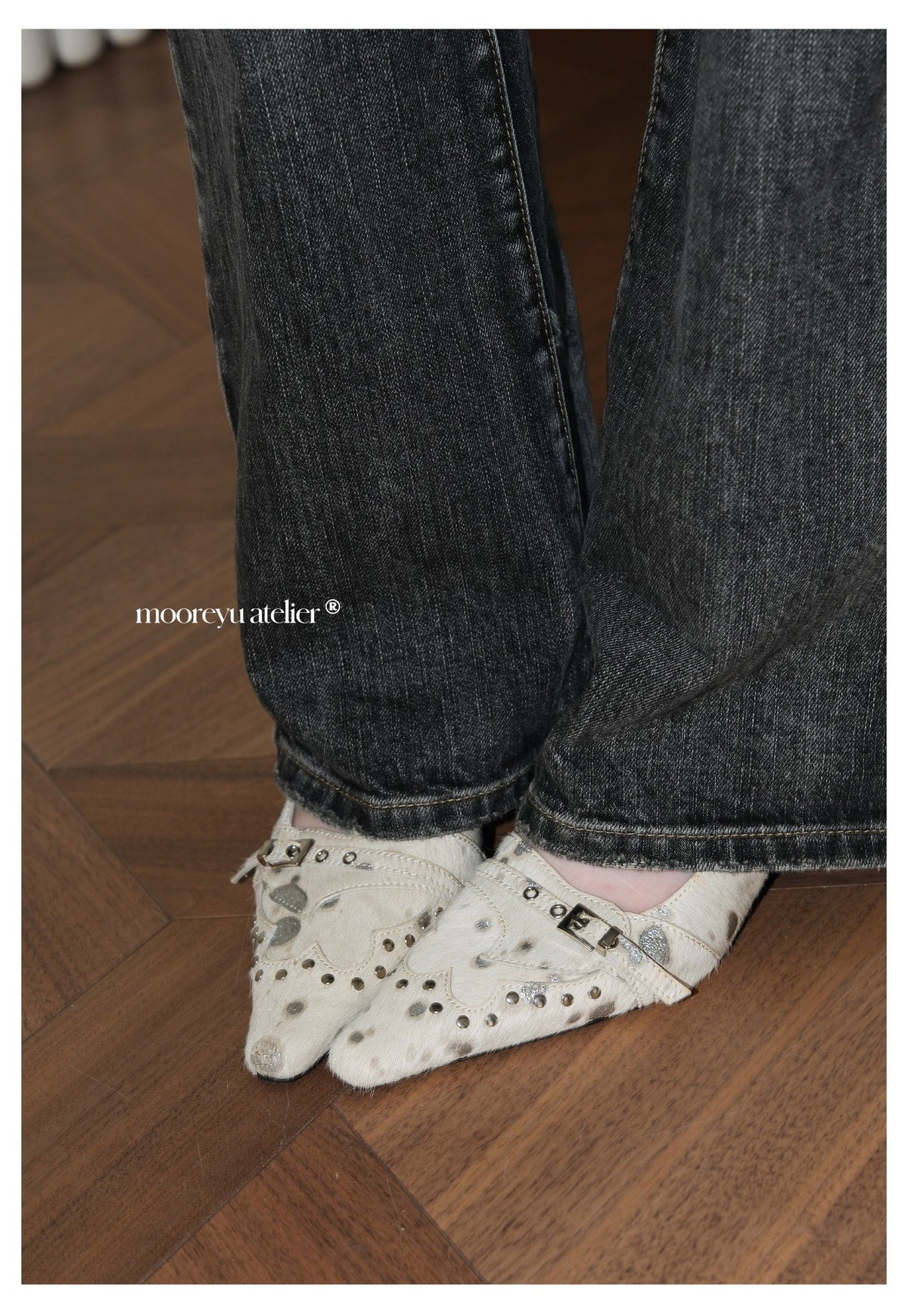 Studded Slingback Shoes (2color)