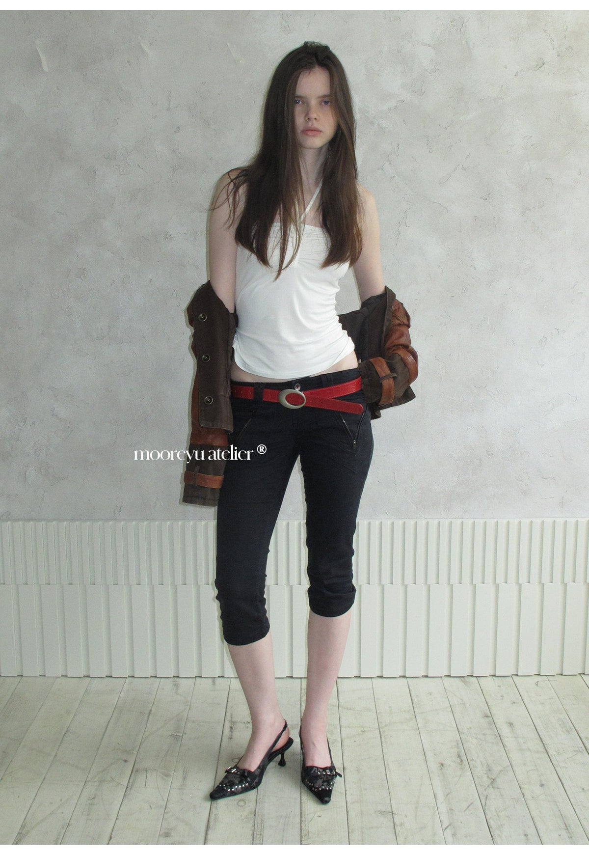 Studded Slingback Shoes (2color)