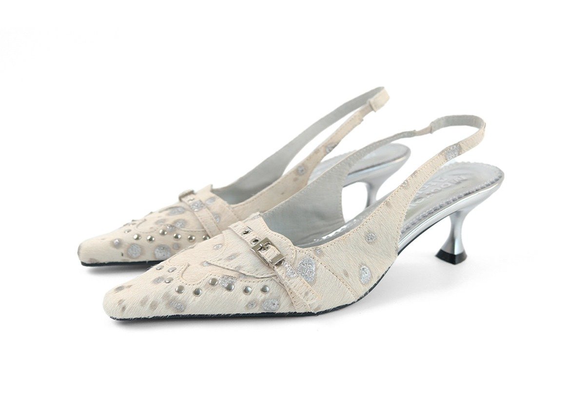 Studded Slingback Shoes (2color)
