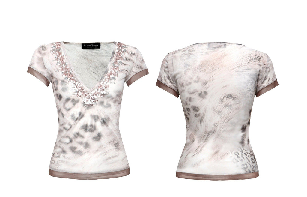 Gradient Sequin Leopard Top