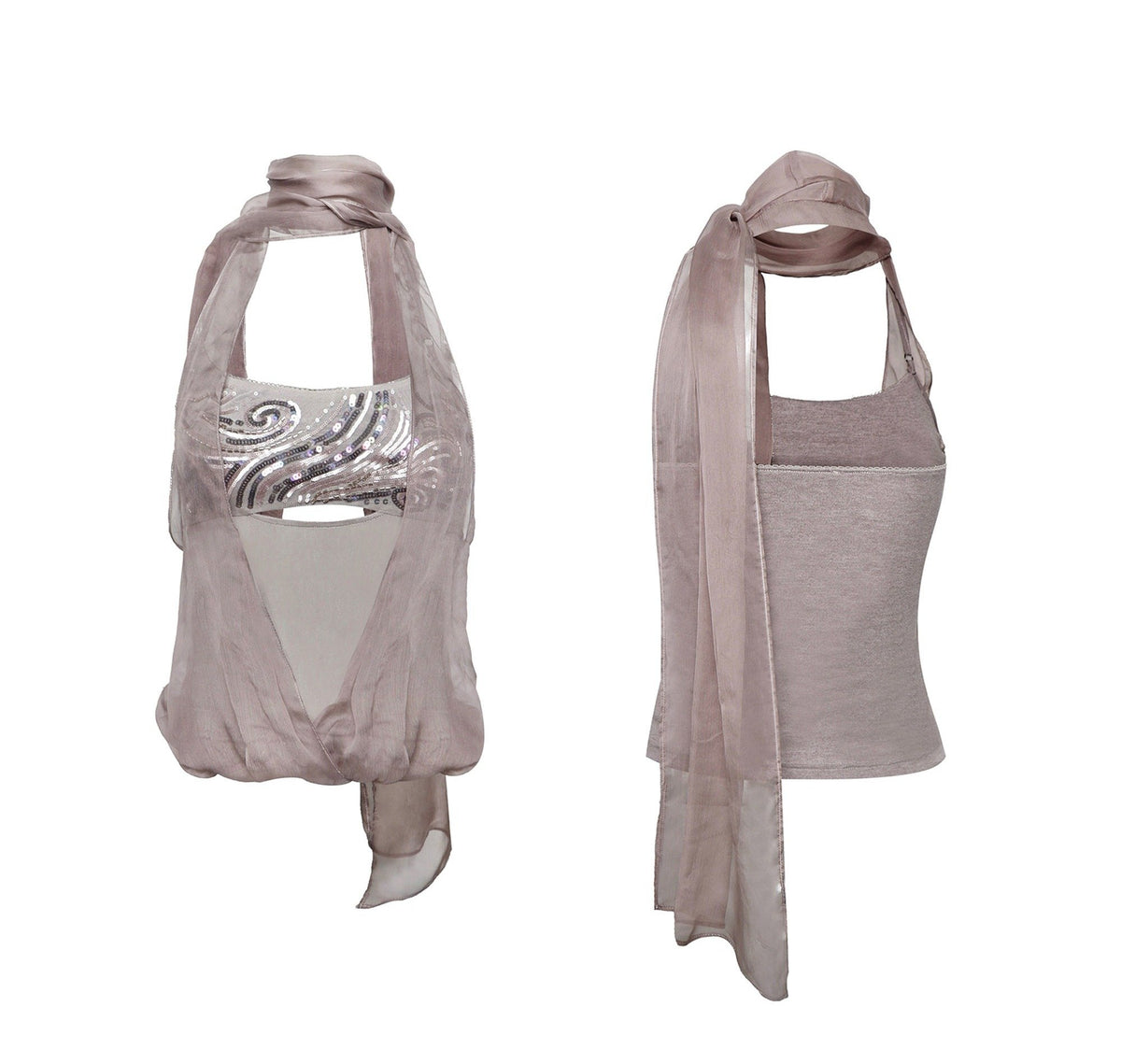 Glitter Spiral Halter Top