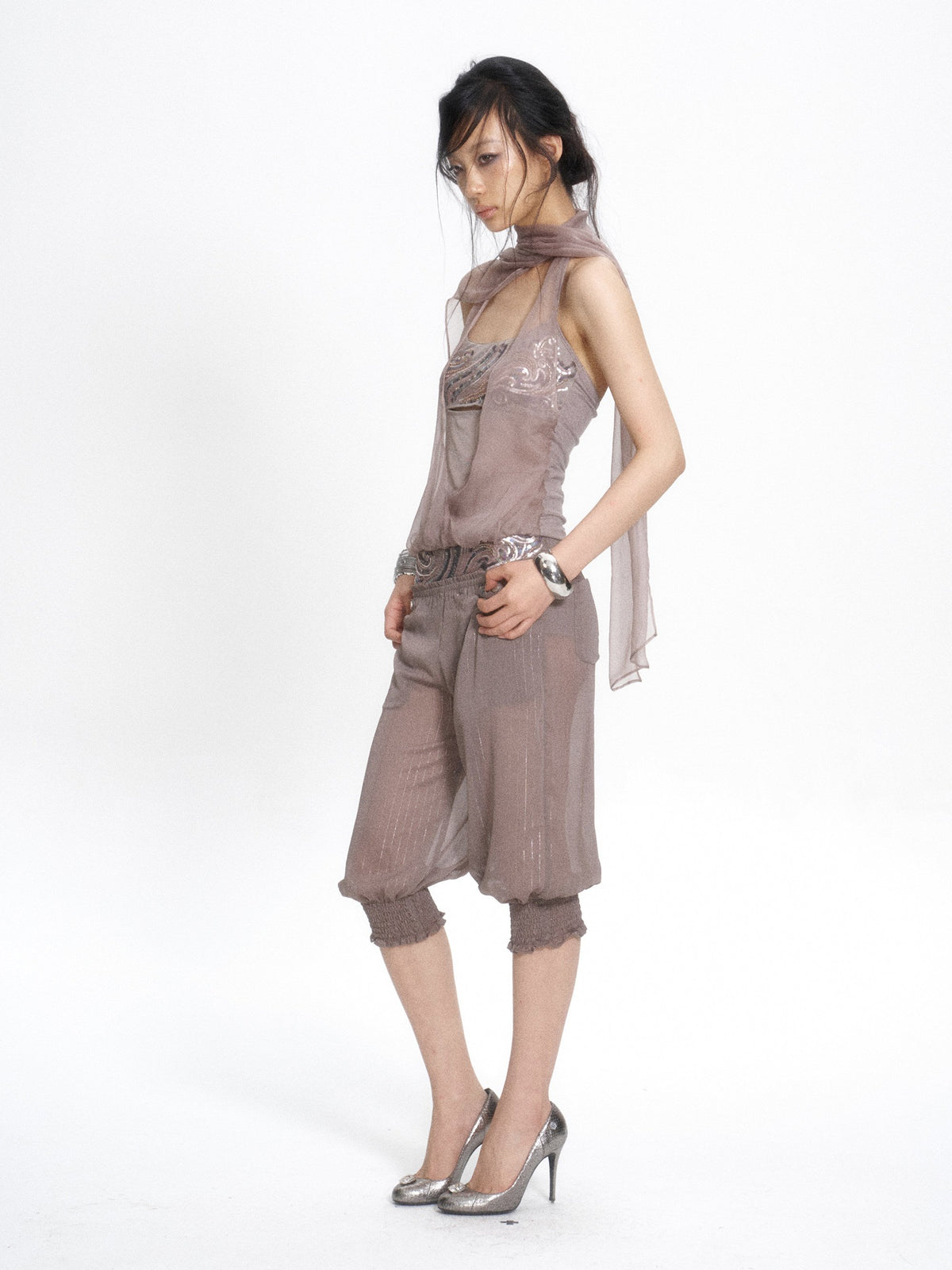 Glitter Spiral Halter Top